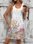 Women's Spring Summer Floral Print Casual Sleeveless Dress