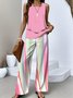 Casual Gradient Pattern Two-Piece Set With No