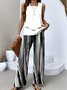 Casual Gradient Pattern Two-Piece Set With No