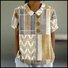 Vintage Shawl Collar Ethnic Geometry T-Shirt