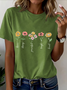 Regular Fit Floral Casual T-Shirt