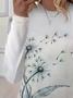 Women's Floral Spring Print Long Sleeve Crew Neck T-Shirt