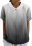 Ombre Casual Cotton Loose Blouse