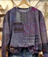 Women's vintage floral patchwork art print sweatshirt