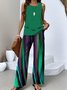 Casual Gradient Pattern Two-Piece Set With No