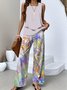 Regular Fit Casual Crew Neck Two-Piece Set With No