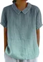 Ombre Casual Cotton Loose Blouse