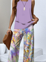 Regular Fit Casual Crew Neck Two-Piece Set With No