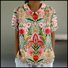Casual Ethnic Loose Shawl Collar T-Shirt