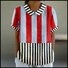 Multicolor Block Vintage Loose Shawl Collar T-Shirt