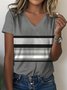 Casual V Neck Loose Jersey T-Shirt