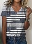 Striped Loose Jersey Casual T-Shirt