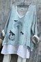 V Neck Casual Floral T-Shirt