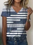 Striped Loose Jersey Casual T-Shirt