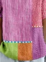Striped Shawl Collar Casual Loose T-Shirt