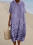 Shawl Collar Regular Fit Casual Plain Dress With No