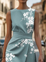 Women's Sleeveless Summer Green Floral Printing Crew Neck Daily Going Out Vintage Maxi H-Line Shift Dress Dress