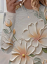 Women's Floral Print Spring Casual Round Neck Long Sleeve T-Shirt