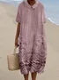 Shawl Collar Regular Fit Casual Plain Dress With No