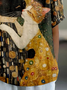 Loose Animal Picture Shawl Collar Casual T-Shirt