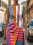 Women's Sleeveless Summer As Picture Floral Printing Crew Neck Daily Going Out Vintage Maxi H-Line Shift Dress Dress