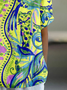 Psychedelic Art Shawl Collar Vintage T-Shirt