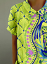 Psychedelic Art Shawl Collar Vintage T-Shirt