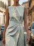 Women's Sleeveless Summer Green Floral Printing Crew Neck Daily Going Out Vintage Maxi H-Line Shift Dress Dress