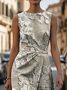 Women's Sleeveless Summer As Picture Floral Printing Crew Neck Daily Going Out Vintage Maxi H-Line Shift Dress Dress
