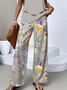Casual Floral Crew Neck Two-Piece Set With No