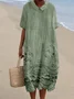 Shawl Collar Regular Fit Casual Plain Dress With No