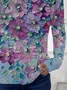 Women's Floral Print Spring Casual Round Neck Long Sleeve T-Shirt