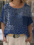 Polka Dots Casual Crew Neck T-Shirt