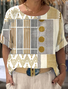 Regular Fit Cotton Casual Geometric T-Shirt