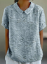 Shawl Collar Loose 3D Printing Casual T-Shirt
