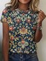 Crew Neck Regular Fit Floral Casual T-Shirt