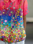Vintage Shawl Collar Loose Psychedelic Art T-Shirt