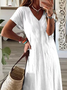 Women's Floral Print Casual V-Neck Short Sleeve Dress