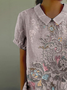 3D Printing Casual Shawl Collar T-Shirt