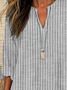 Women's Striped Print Spring Long Sleeve Shirt