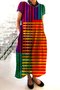 Cotton Crew Neck Regular Fit Casual Dress With No