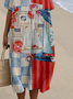 Casual Plaid Shawl Collar Dress With No