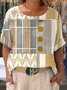 Regular Fit Cotton Casual Geometric T-Shirt