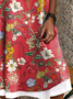 Cotton Vacation Floral Dress With No