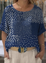 Polka Dots Casual Crew Neck T-Shirt