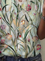 Women's Short Sleeve T-shirt Summer Green Floral Printing V Neck Daily Going Out Casual Top