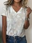 V Neck Jersey Casual T-Shirt