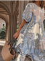 Casual Crew Neck Loose Dress With No