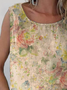 Women's Sleeveless Tank Top Summer Apricot Floral Printing Crew Neck Daily Going Out Casual Top