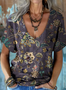 Floral Cotton Regular Fit Casual T-Shirt